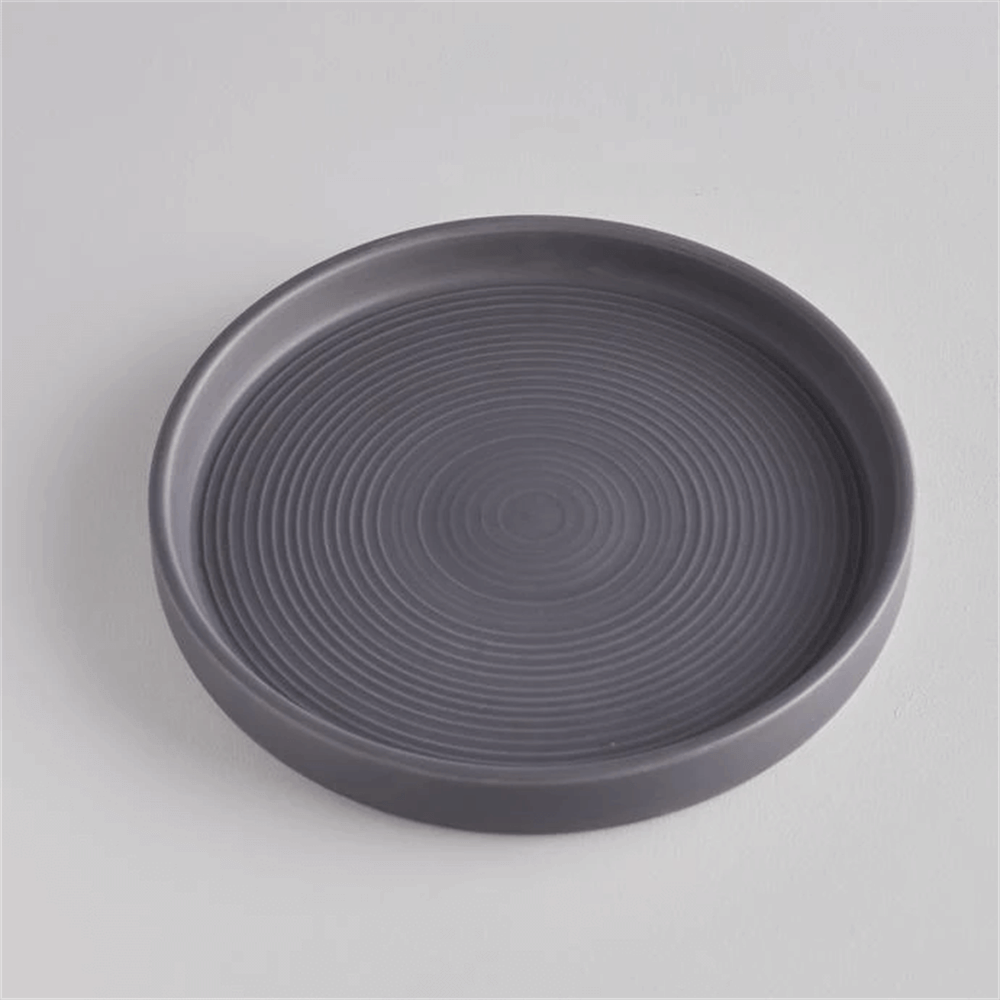 St Eval Candle Plate Large Dark Grey